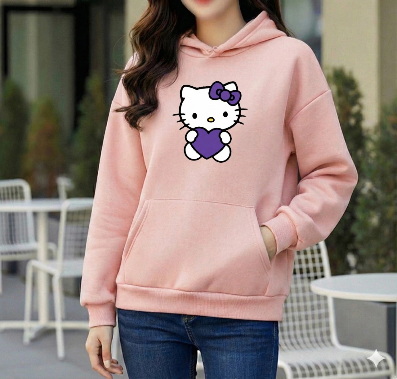 Premium Comfortable Printed Ladies Winter Hoodie