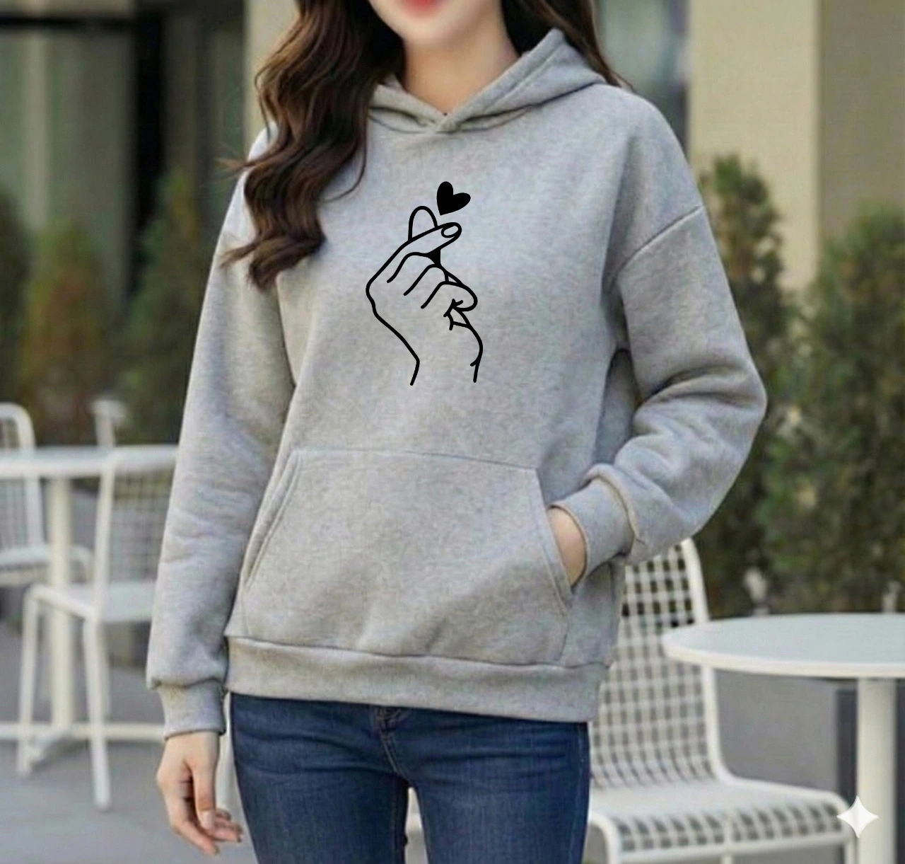 Premium Comfortable Printed Ladies Winter Hoodie