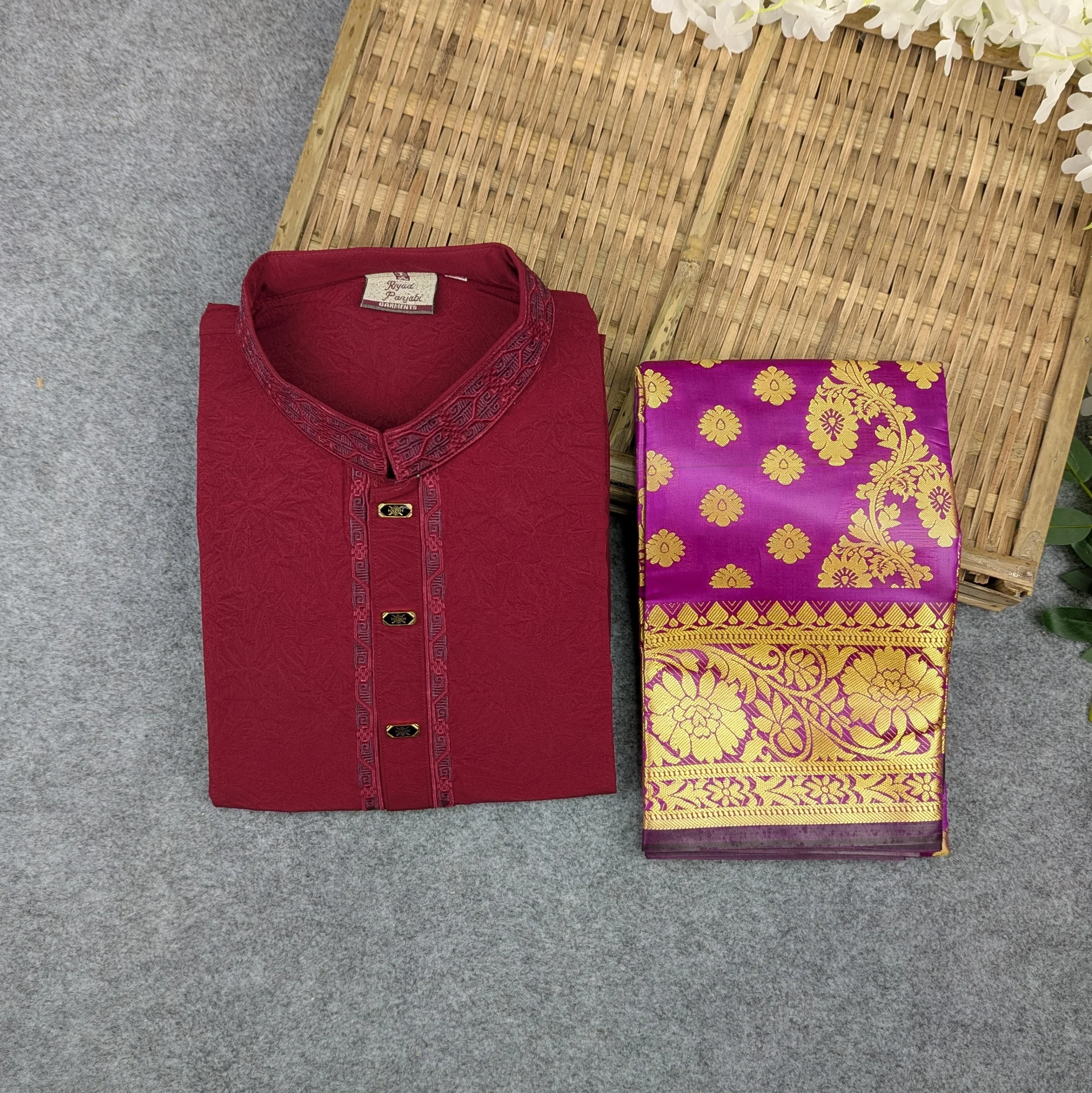 Premium Couple Set (Panjabi, Jamdani Saree)