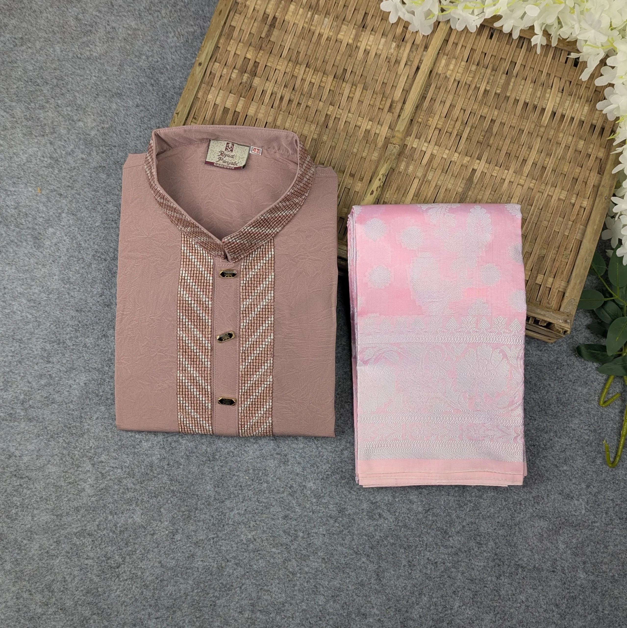 Premium Couple Set (Panjabi, Jamdani Saree)