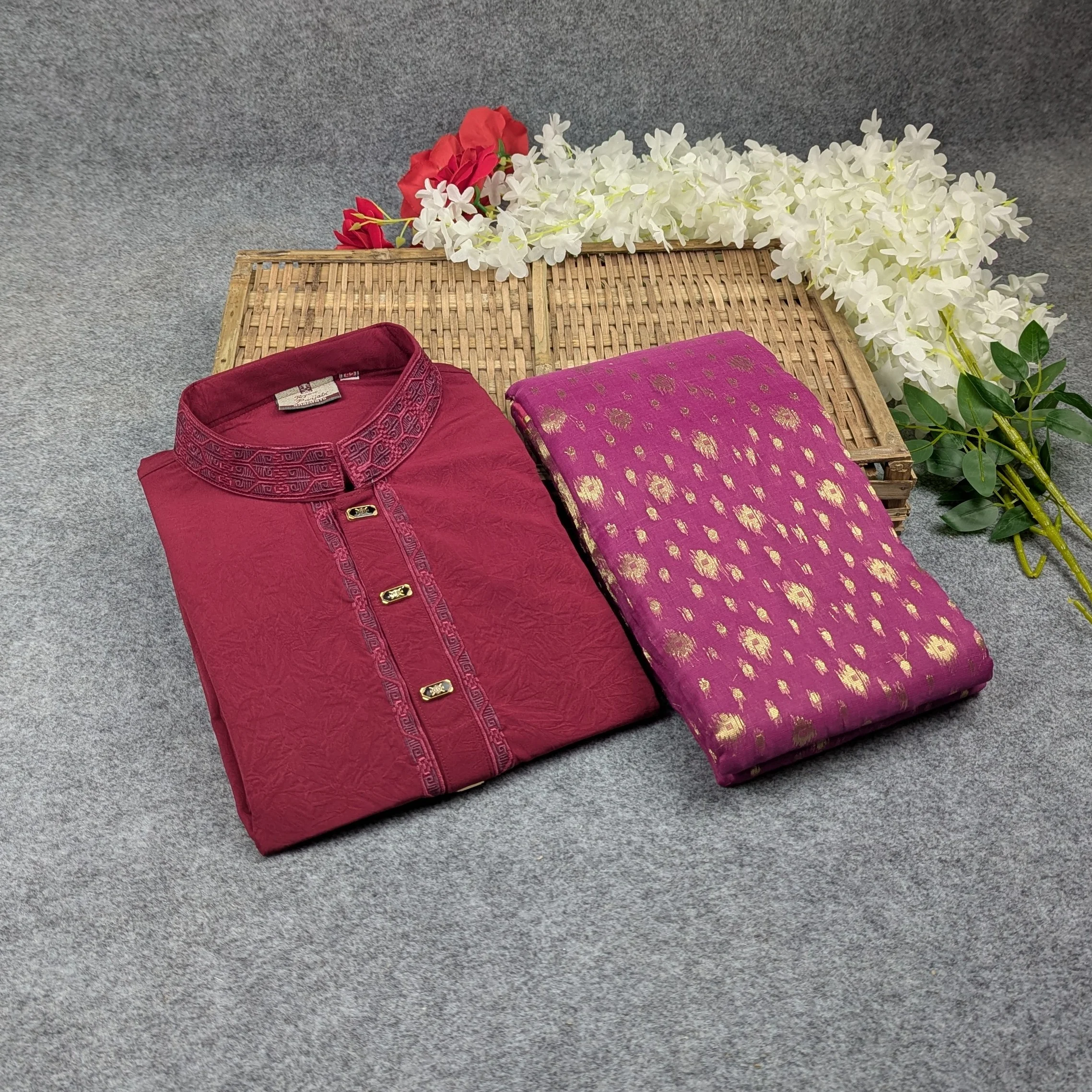 Premium Couple Set (Panjabi, Jamdani Saree)